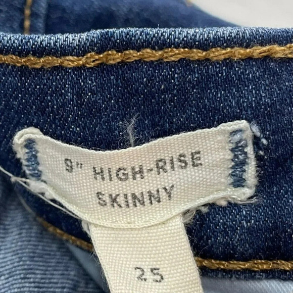 Madewell Jeans Womens 25 Blue Medium Wash High-Rise Skinny Distressed Raw Hem - Picture 8 of 11